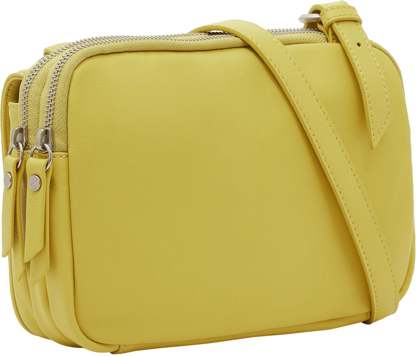 Schultertasche Liebeskind Berlin Mareike Crossbody Pale Banana Zitronengelb Leder