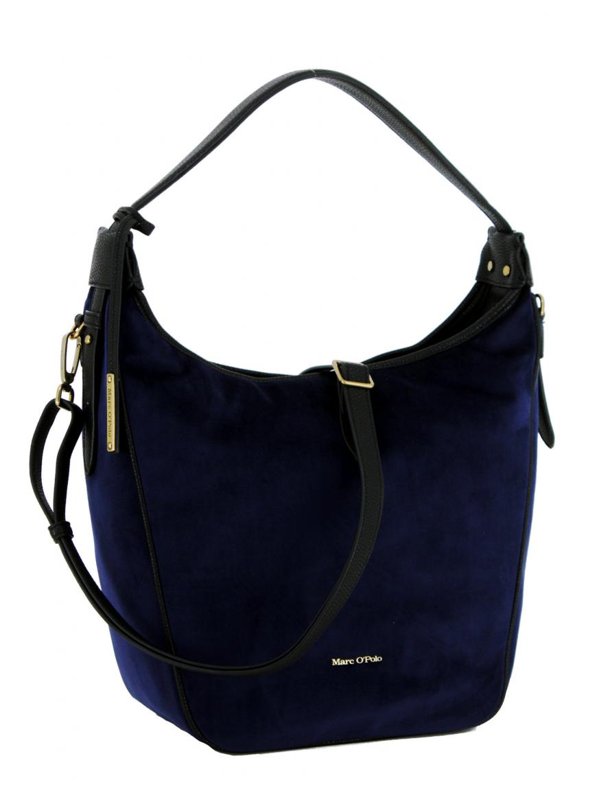 Schultertasche Liv Marc OPolo True Navy Samt dunkelblau