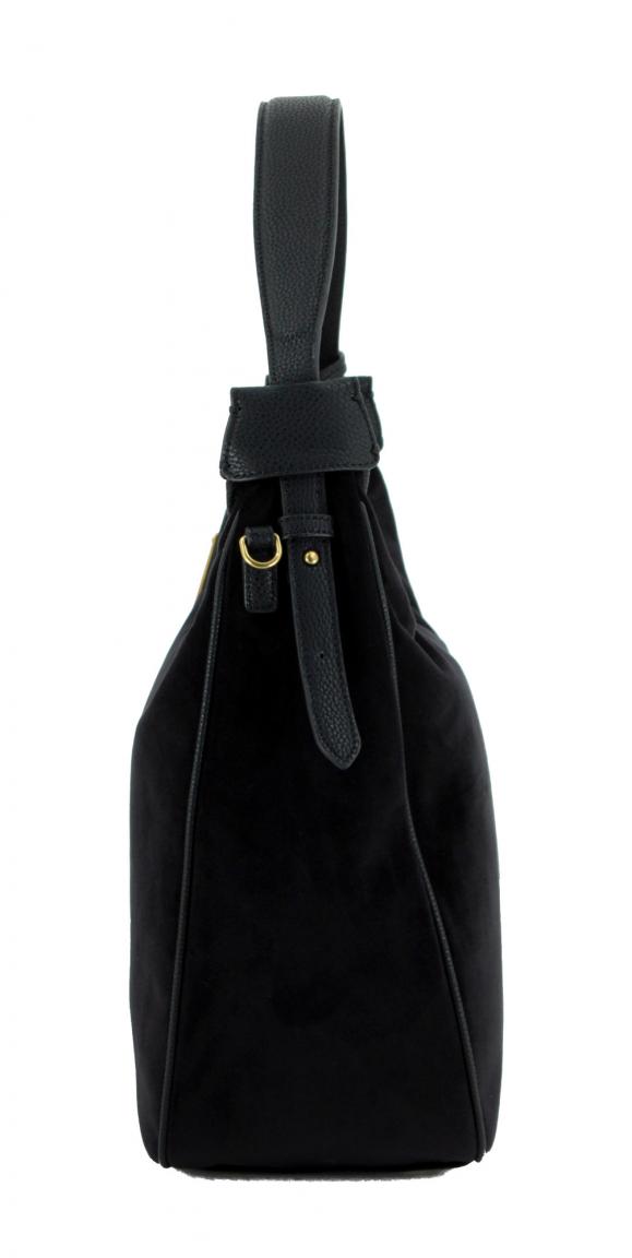 Schultertasche Liv Marc OPolo True Navy Samt dunkelblau