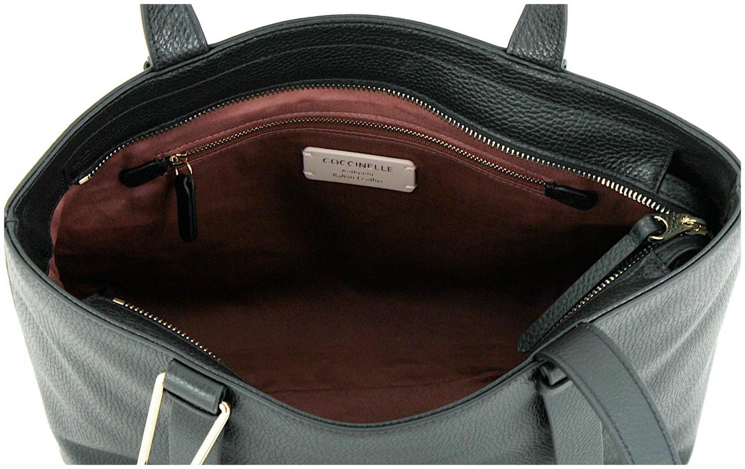 Schultertasche Malory schwarz Medium Coccinelle Echtleder