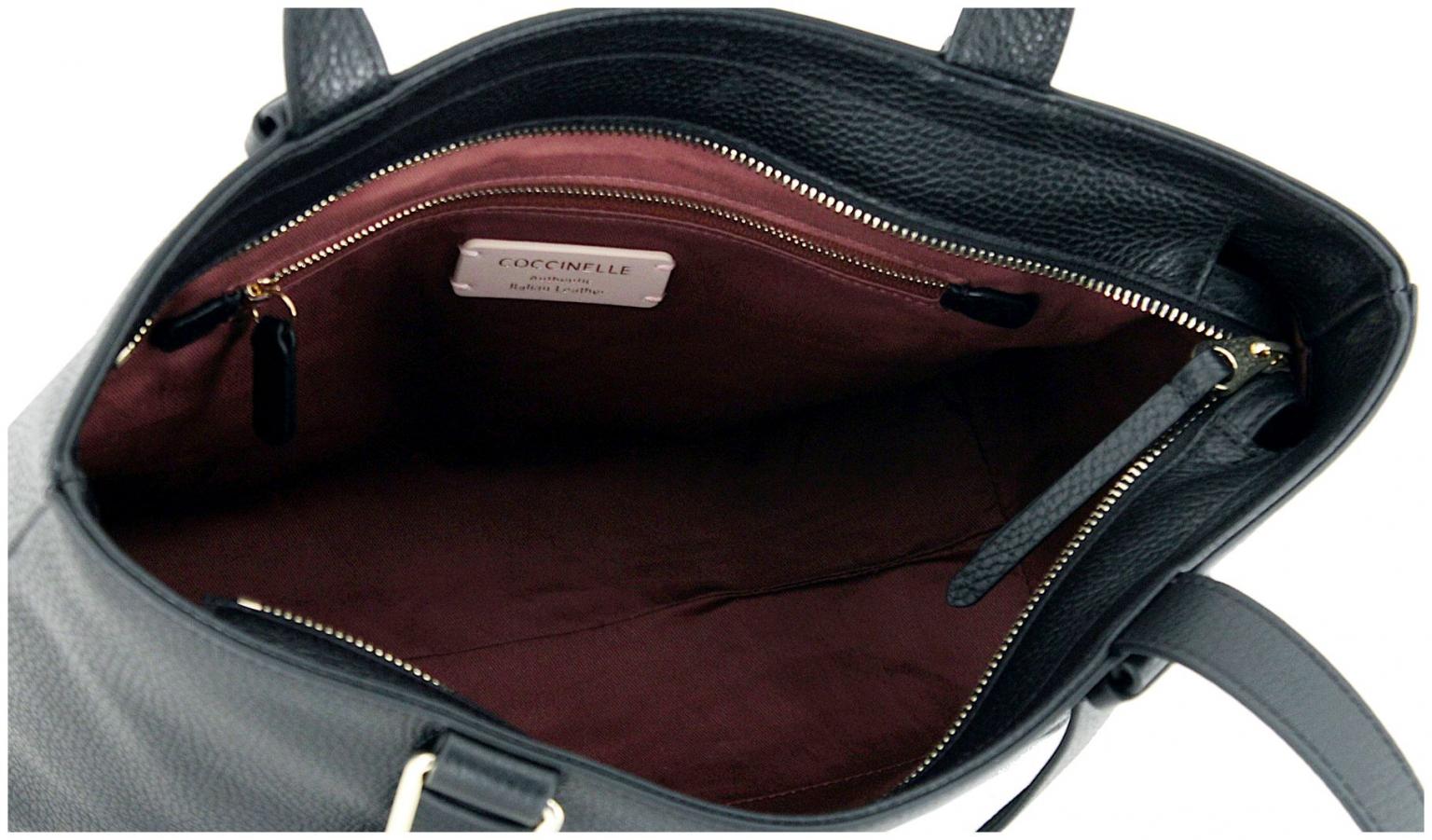 Schultertasche Malory schwarz Medium Coccinelle Echtleder