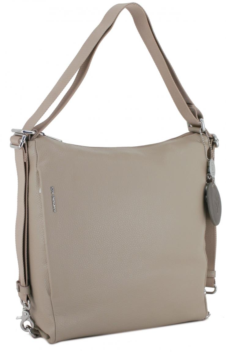 Schultertasche Mandarina Duck Mellow Leather Hobo Warm Taupe nude beige