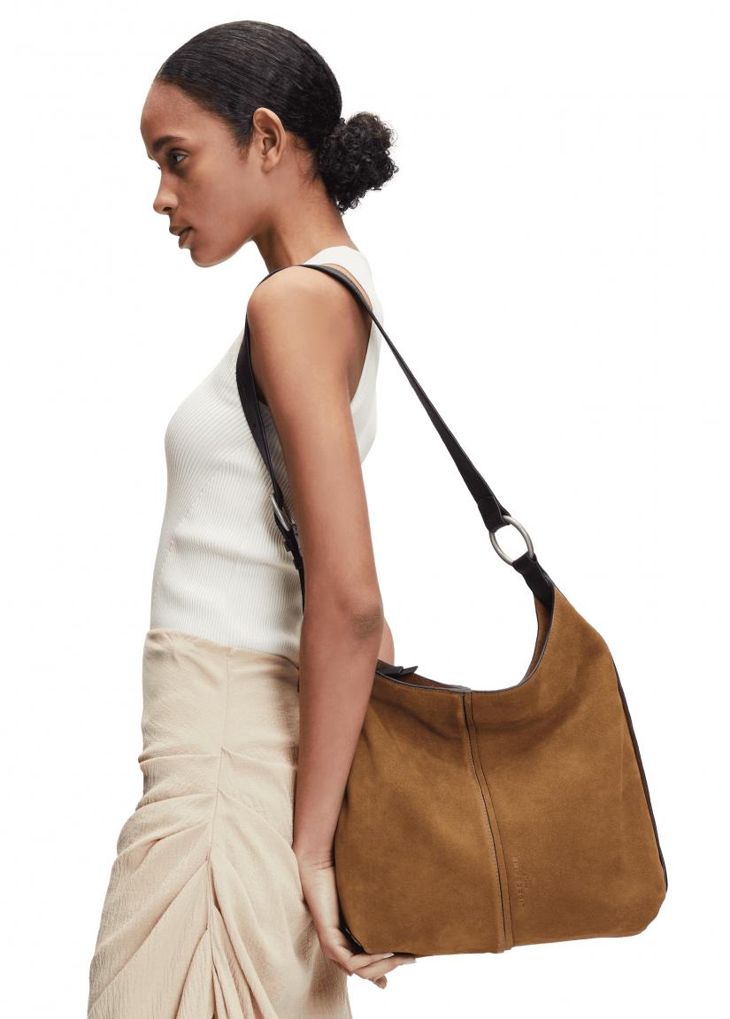 Schultertasche Medium Liebeskind Hobo Caramel Cognac Wildleder