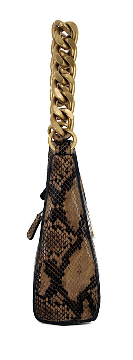 Schultertasche Snakeprint Guess Tullia Tan Python Kette