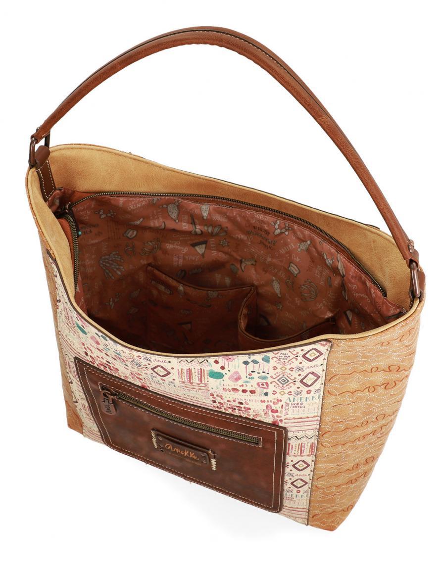 Schultertasche bestickt Anekke Arizona braun Fransenanhänger