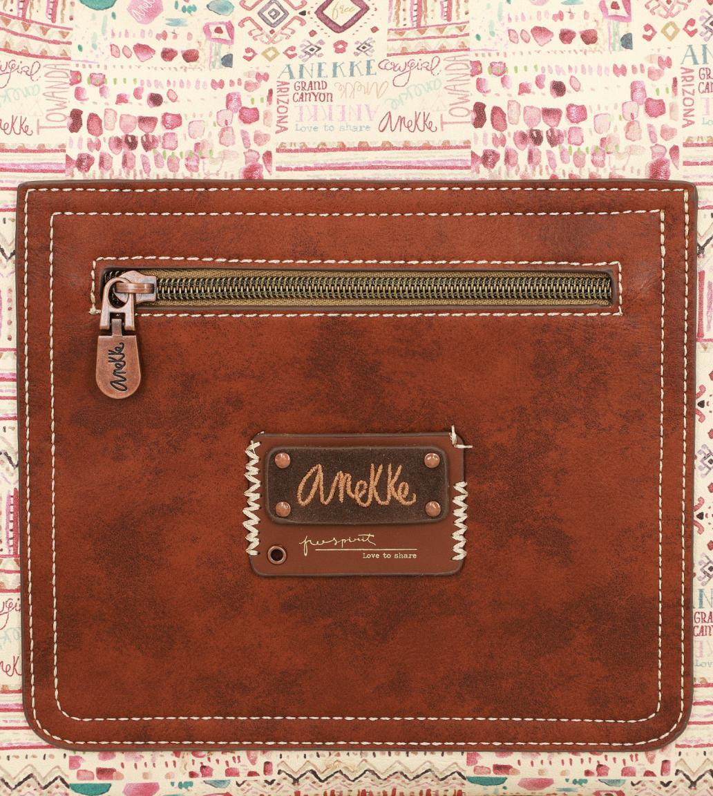 Schultertasche bestickt Anekke Arizona braun Fransenanhänger