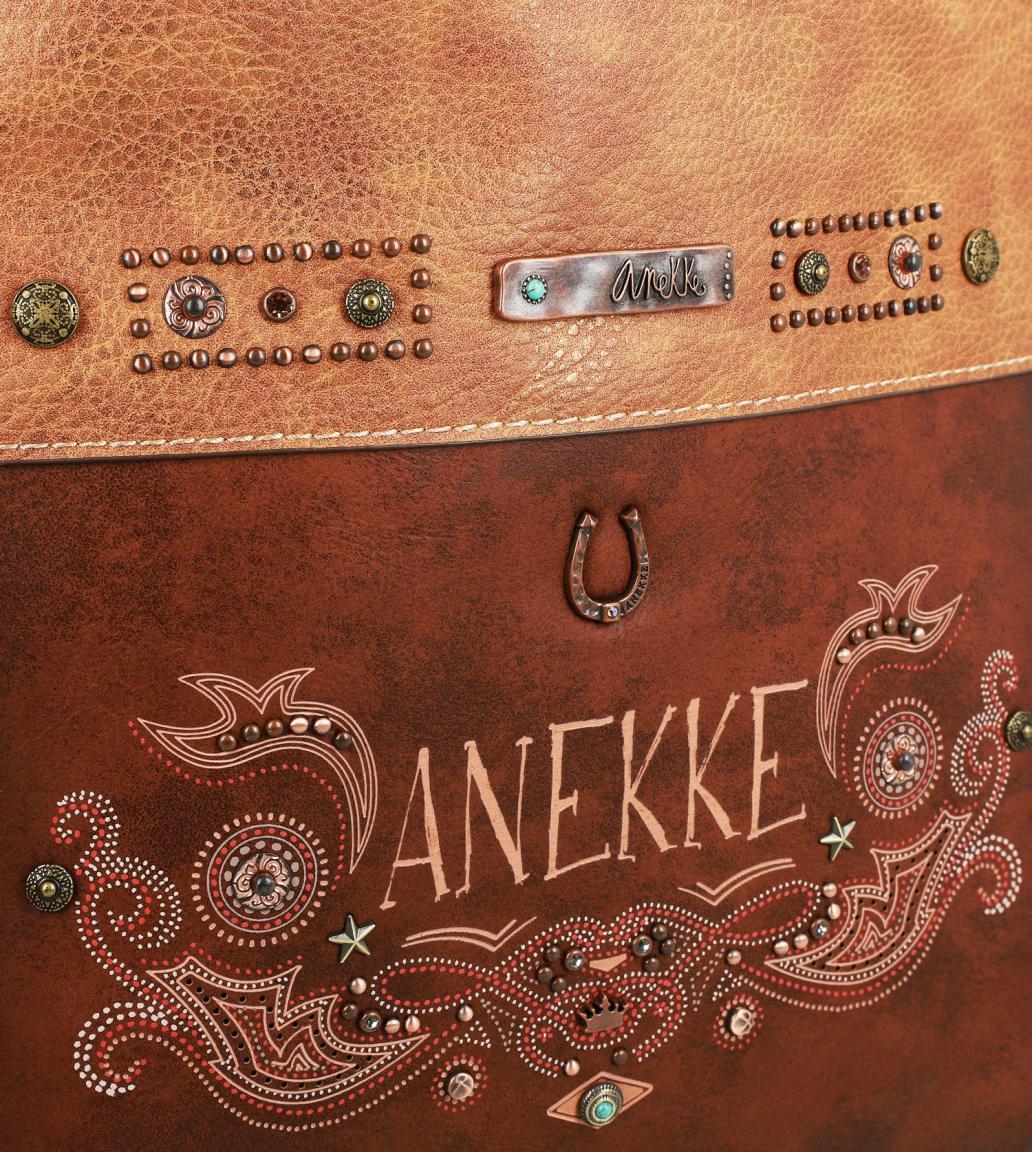 Schultertasche bestickt Anekke Arizona braun Fransenanhänger