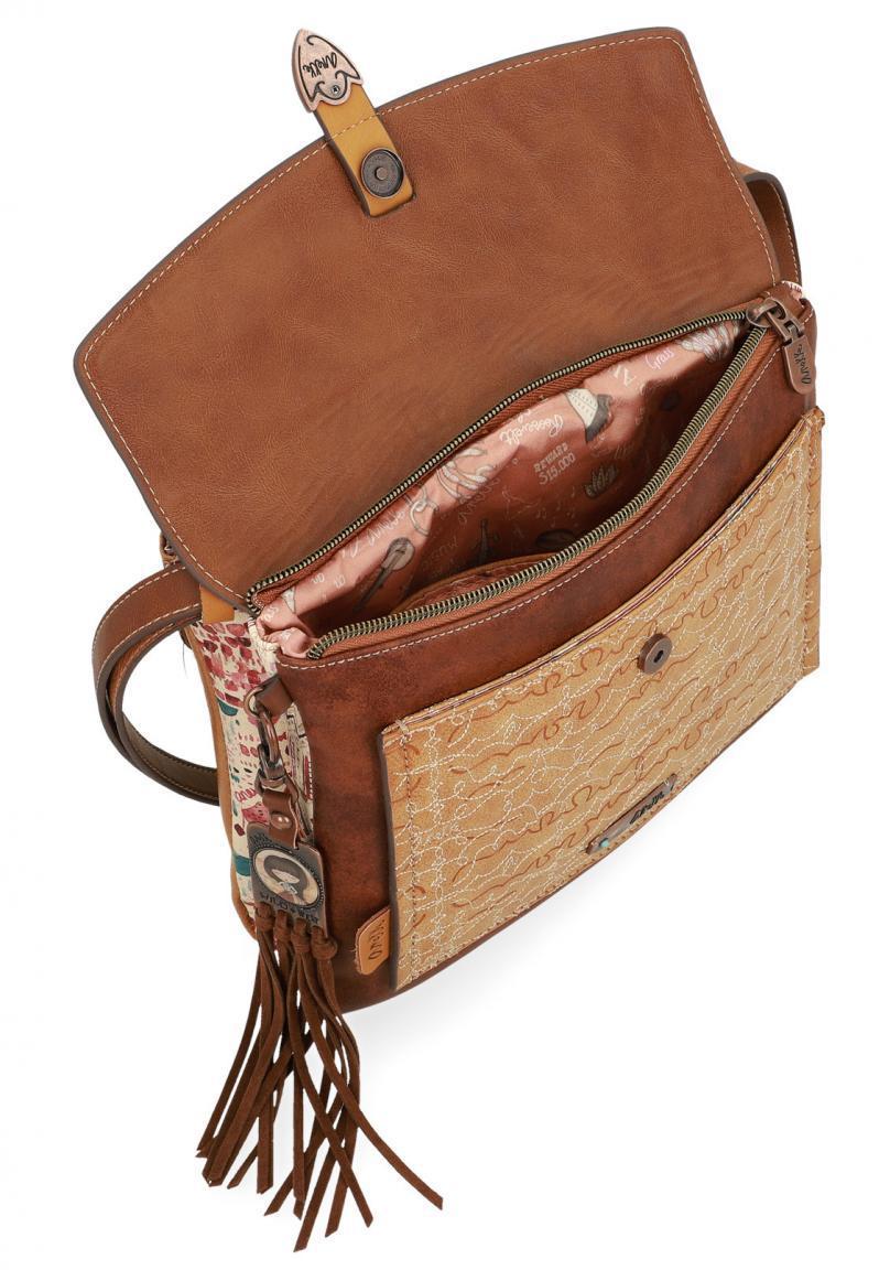 Schultertasche bestickt Fransenanhänger Nieten Anekke Arizona