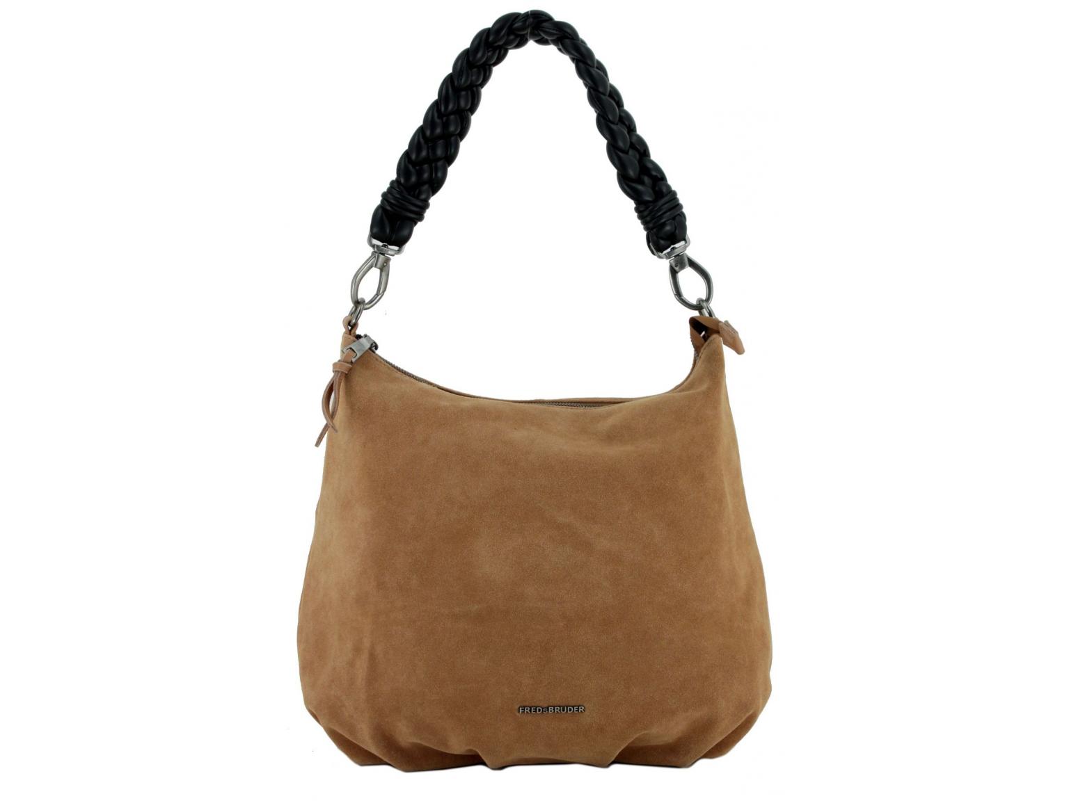 Schultertasche dunkelgrau Velours FREDsBRUDER Jo Big Ball Hobo