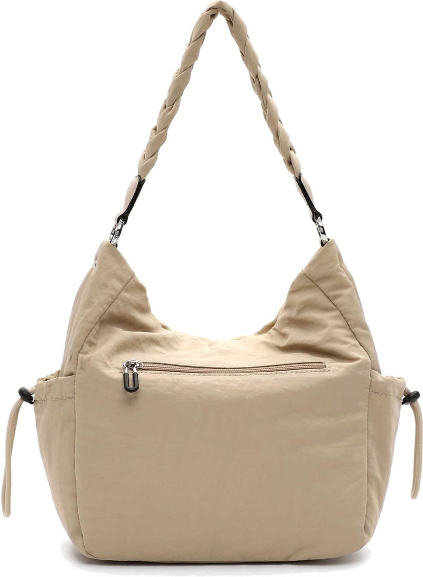 Schultertasche in Beutelform Abby Suri Frey Perlon Lighttaupe tierfrei