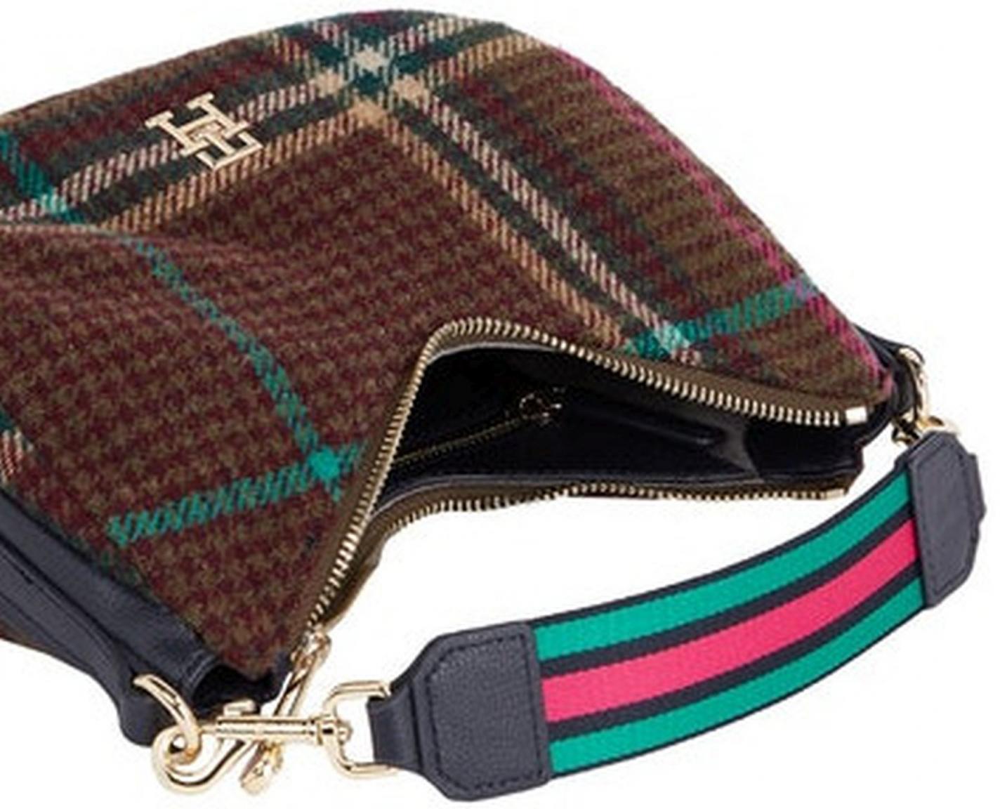 Schultertasche in karierter Filzoptik bunt Tommy Hilfiger Life Shoulder Bag Check