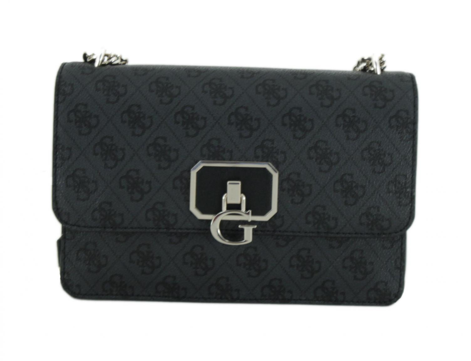 Schultertasche mit Ketten Guess Alisa Printdesign Latte Orange