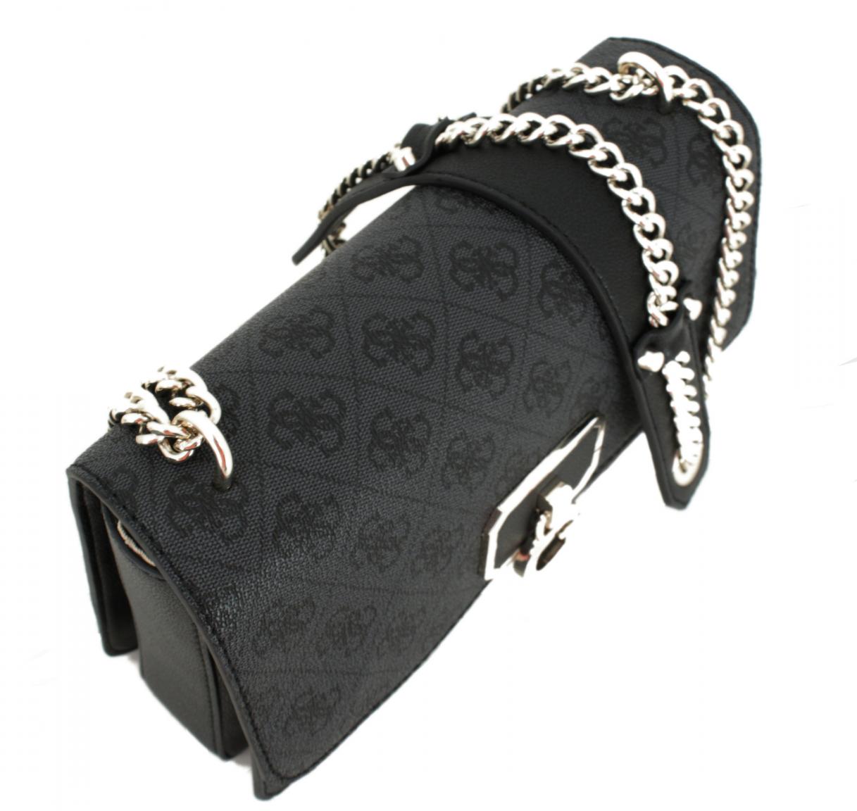 Schultertasche mit Ketten Guess Alisa Printdesign Latte Orange