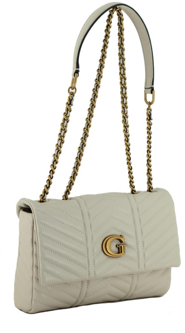 Schultertasche mit Kettenhenkel beige gesteppt Guess Lovide