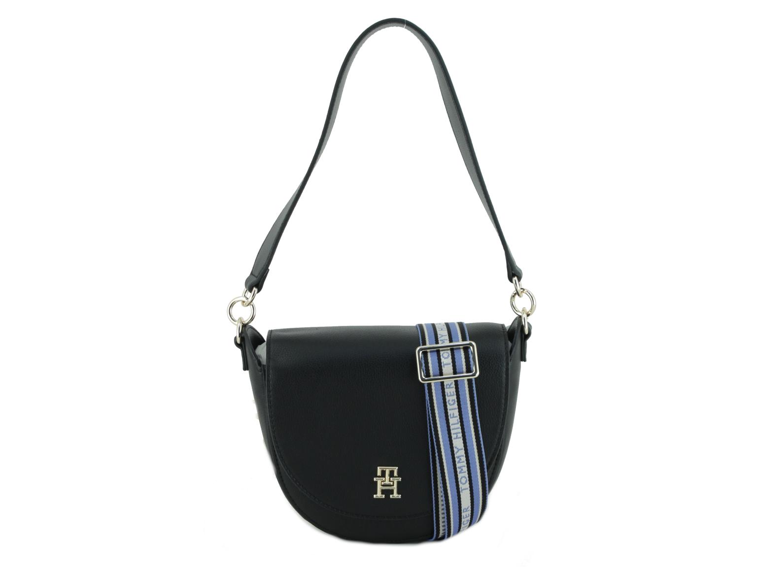 Schultertasche mit Überschlag Tommy Life Saddle Bag schwarz Tommy Hilfiger