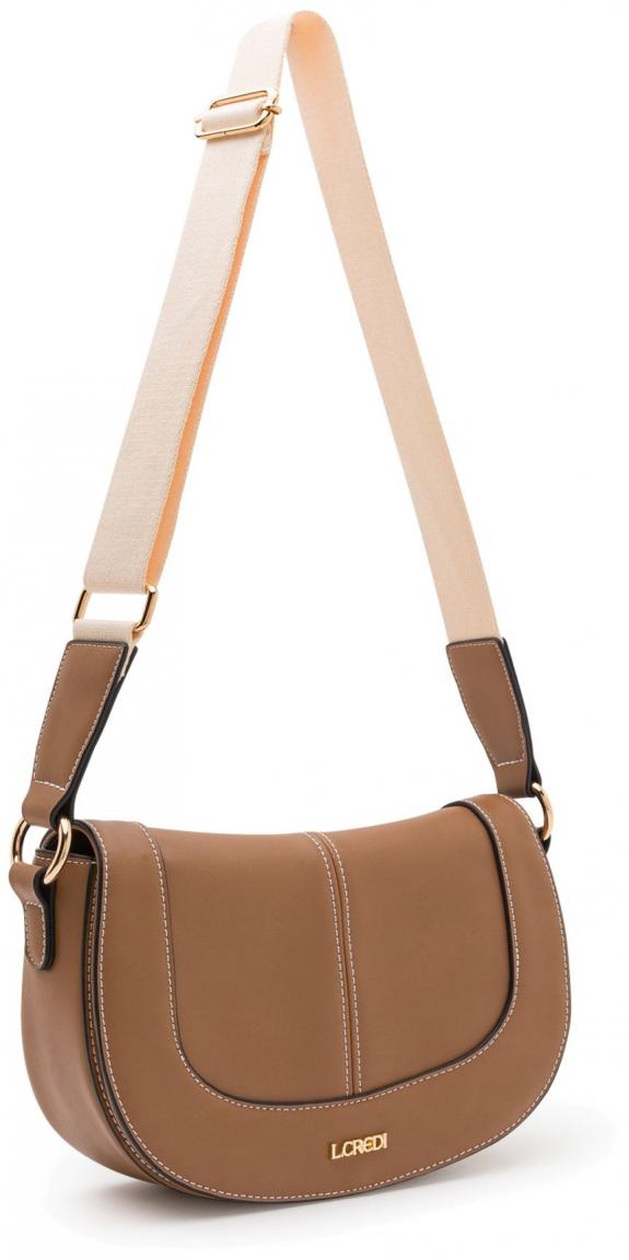 Schultertasche mit gewebten Gurt Orell L.Credi Toffee Braun