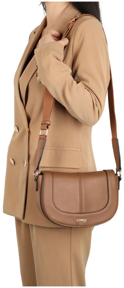 Schultertasche mit gewebten Gurt Orell L.Credi Toffee Braun