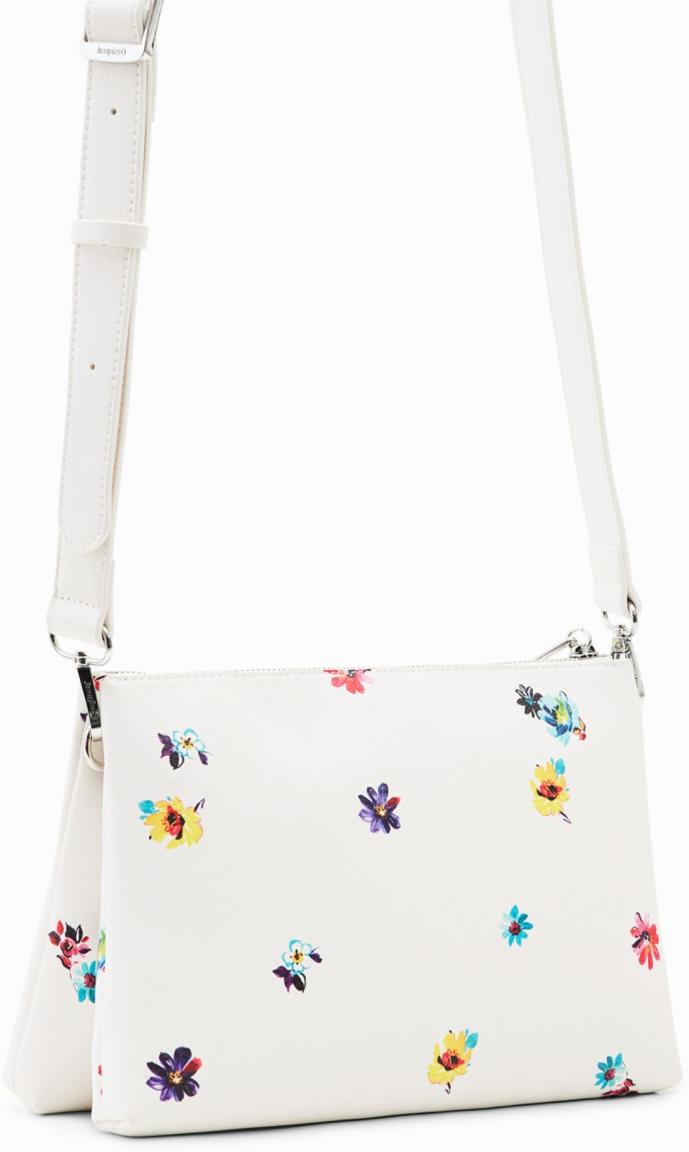 Schultertasche offwhite Blumenprint Desigual Fresia Dortmund Blanco