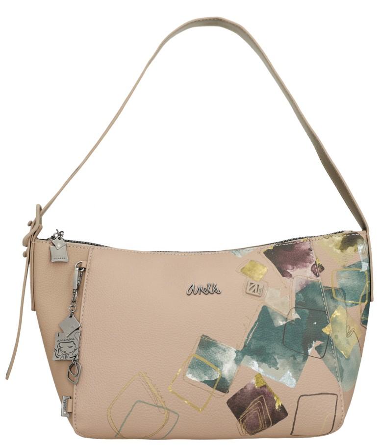 Schultertasche petrol Evolution herbstlich Anekke taupe Real bordeaux