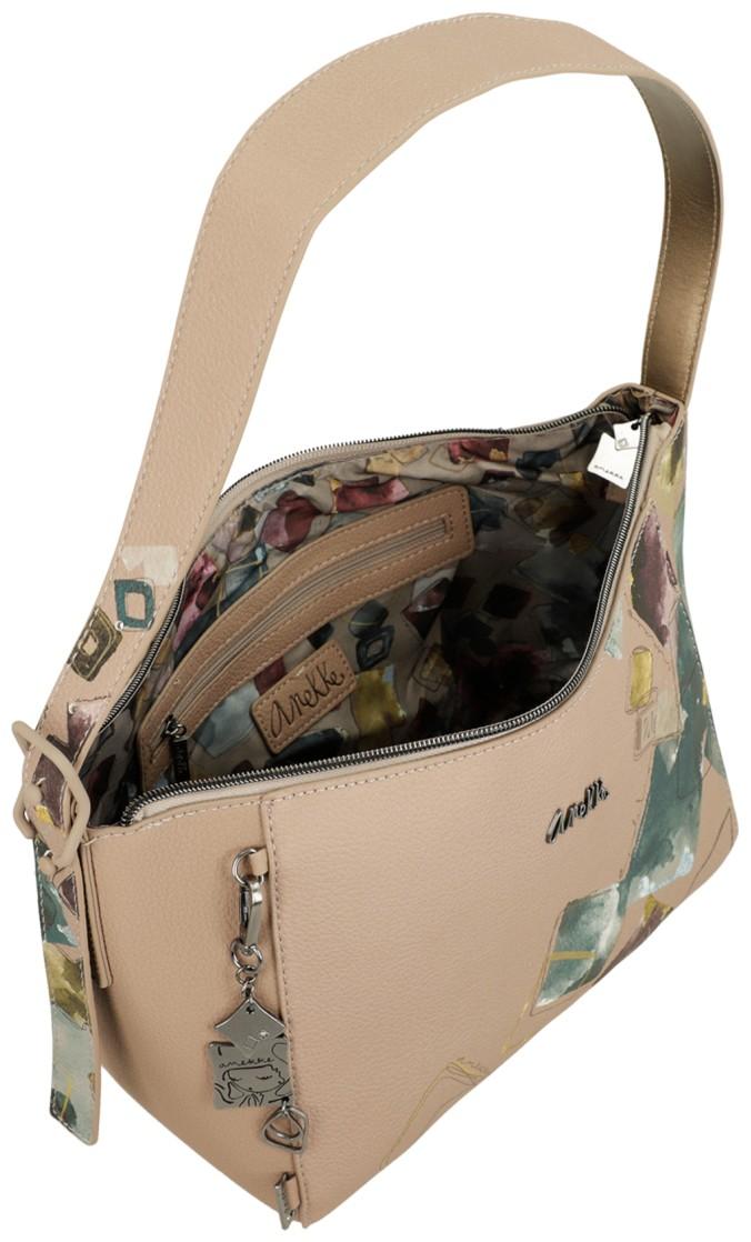 Schultertasche petrol Evolution herbstlich Anekke taupe Real bordeaux