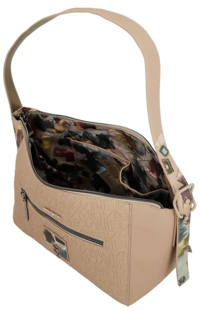 Schultertasche petrol Evolution herbstlich Anekke taupe Real bordeaux