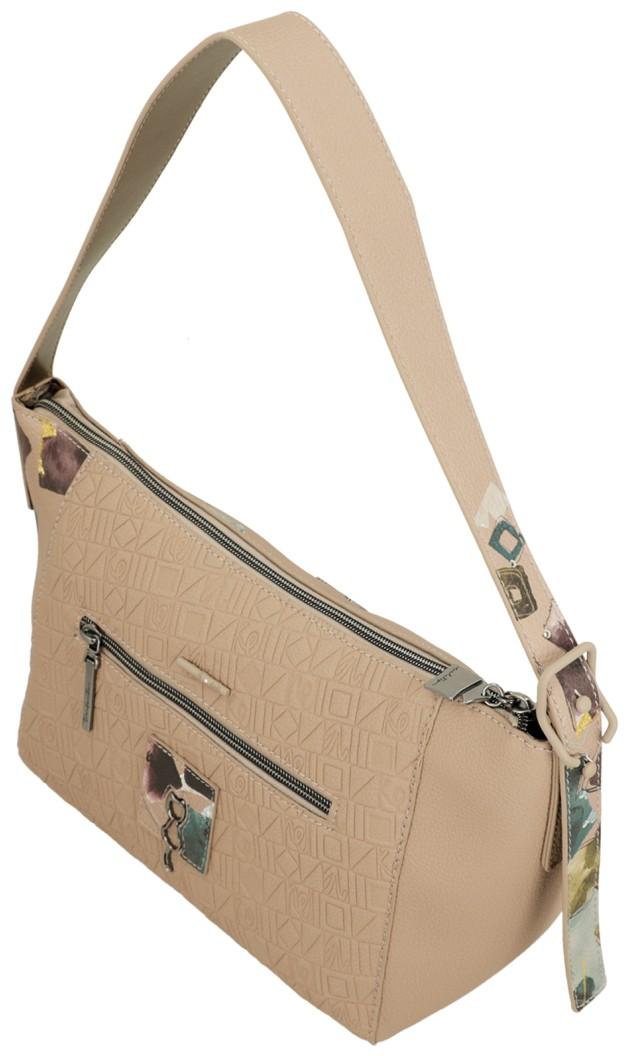 Schultertasche petrol Evolution herbstlich Anekke taupe Real bordeaux
