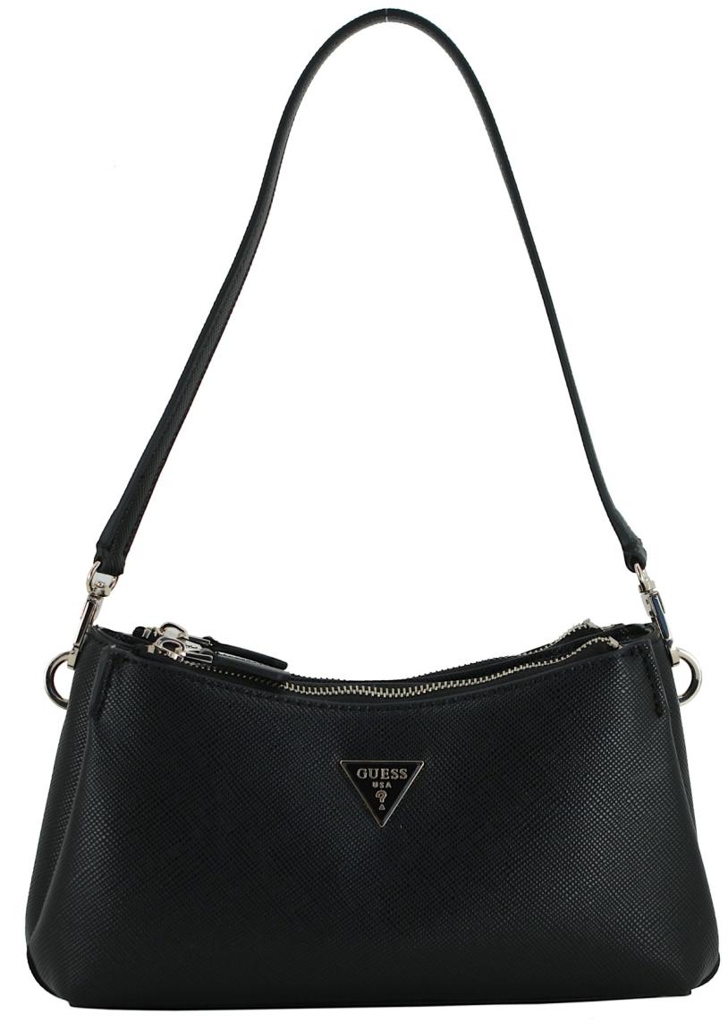 Schultertasche schwarz Saffiano Guess Noelle II Mini Black