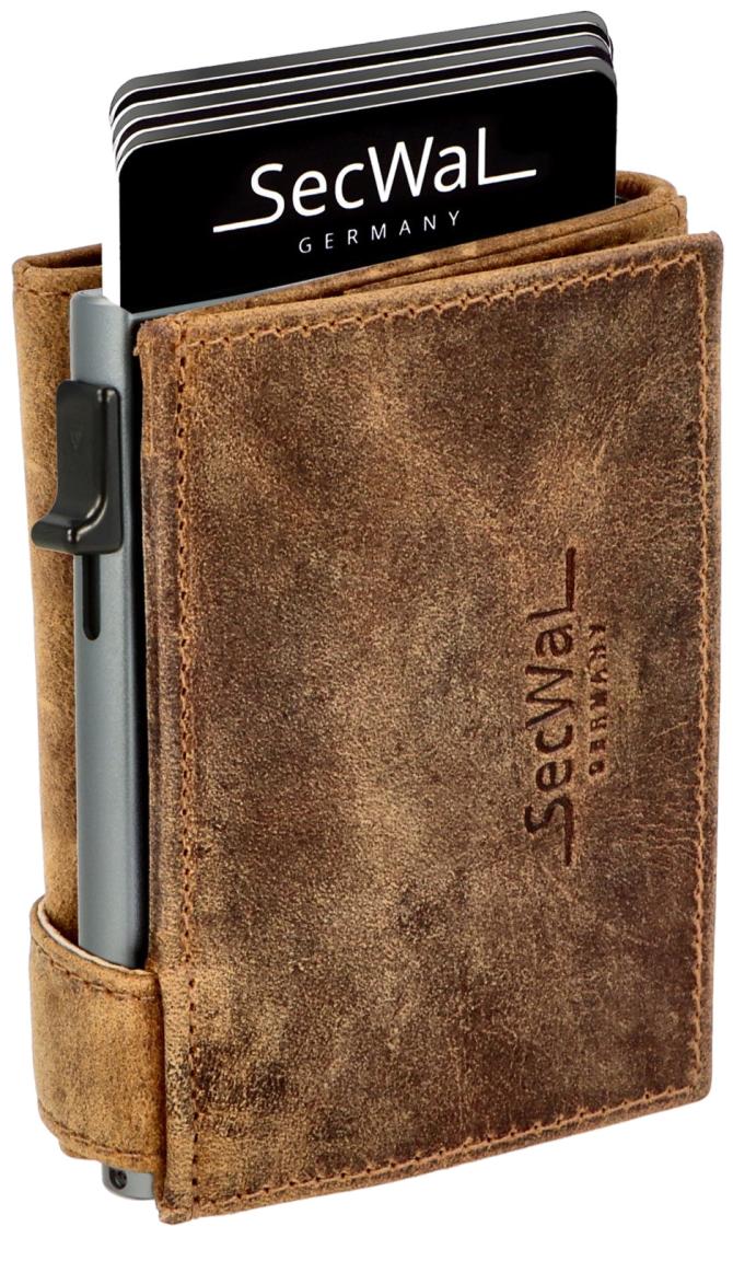 SecWal Kartenbörse mit Alukern Hunter Vintage Brown