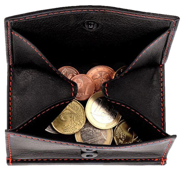 SecWal Kartenetui mit Wiener Schachtel Leder schwarz Alu rot