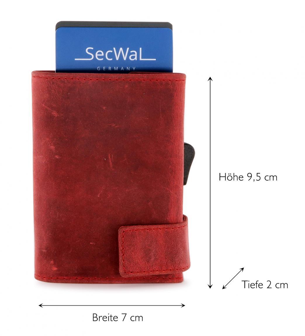 SecWal Kreditkartenetui Antikleder Hunter rot RFID-Ausleseschutz