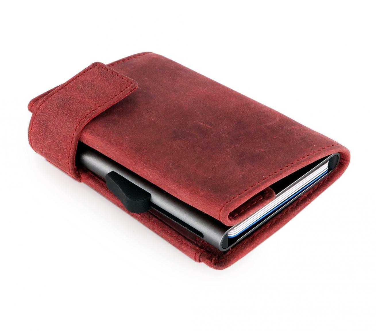 SecWal Kreditkartenetui Antikleder Hunter rot RFID-Ausleseschutz