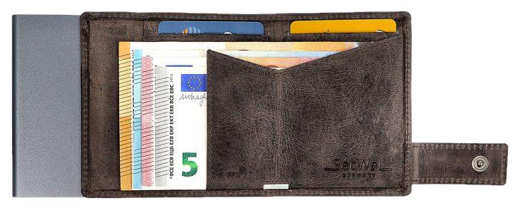 SecWal Lederetui mit Kartenhalter schwarz Matt Hunter