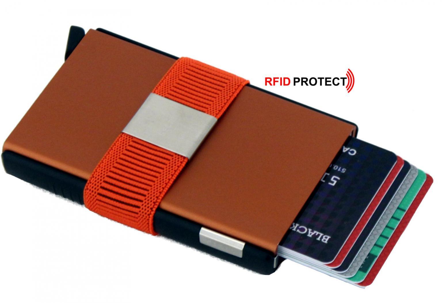 Secrid Cardslide Set Kartenschutz mit Münzfach Schwarz/Orange