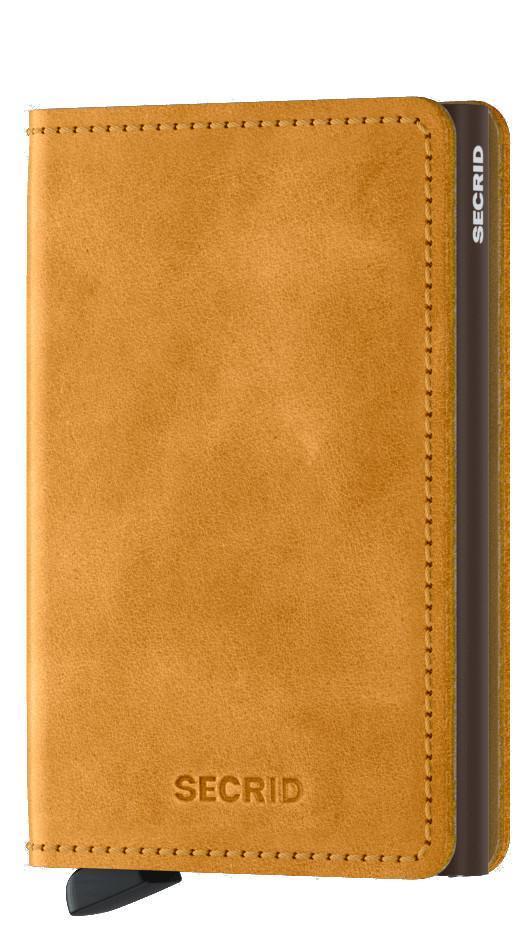 Secrid Geldbörse Etui Slimwallet Vintage Ochre gelb Leder RFID