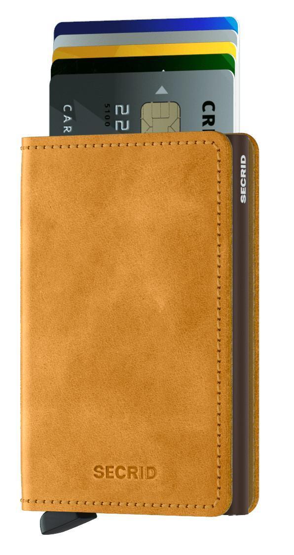 Secrid Geldbörse Etui Slimwallet Vintage Ochre gelb Leder RFID