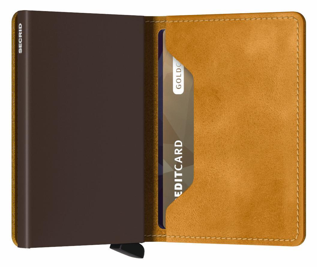 Secrid Geldbörse Etui Slimwallet Vintage Ochre gelb Leder RFID