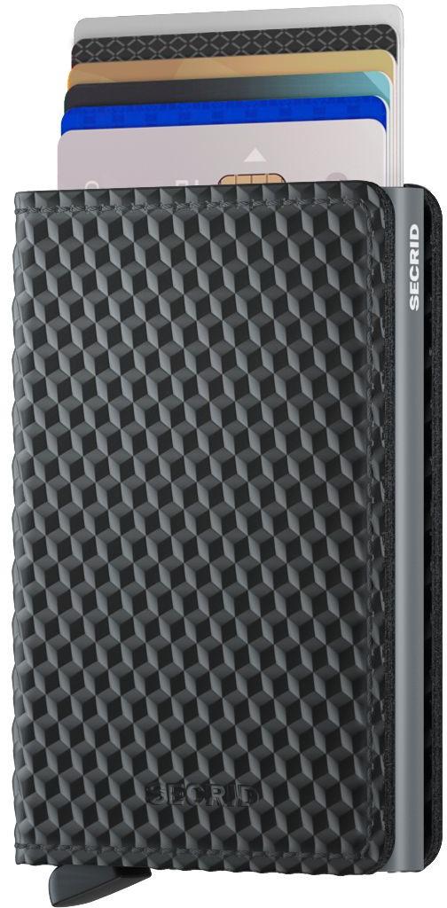 Secrid Kartenbörse Slimwallet Cubic Black Titanium 3D Effekt