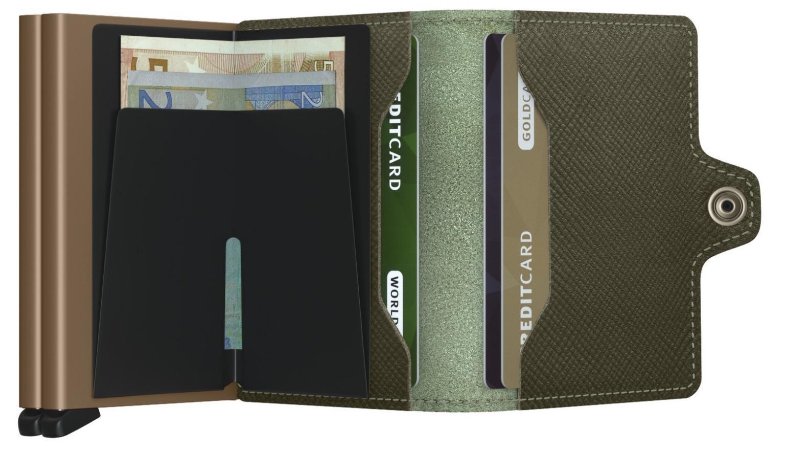 Secrid Kartenetui Twinwallet Saffiano Olive Ausleseschutz grün