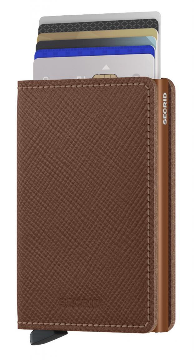 Secrid Kartentui braun Slimwallet Saffiano Caramel RFID Ausleseschutz