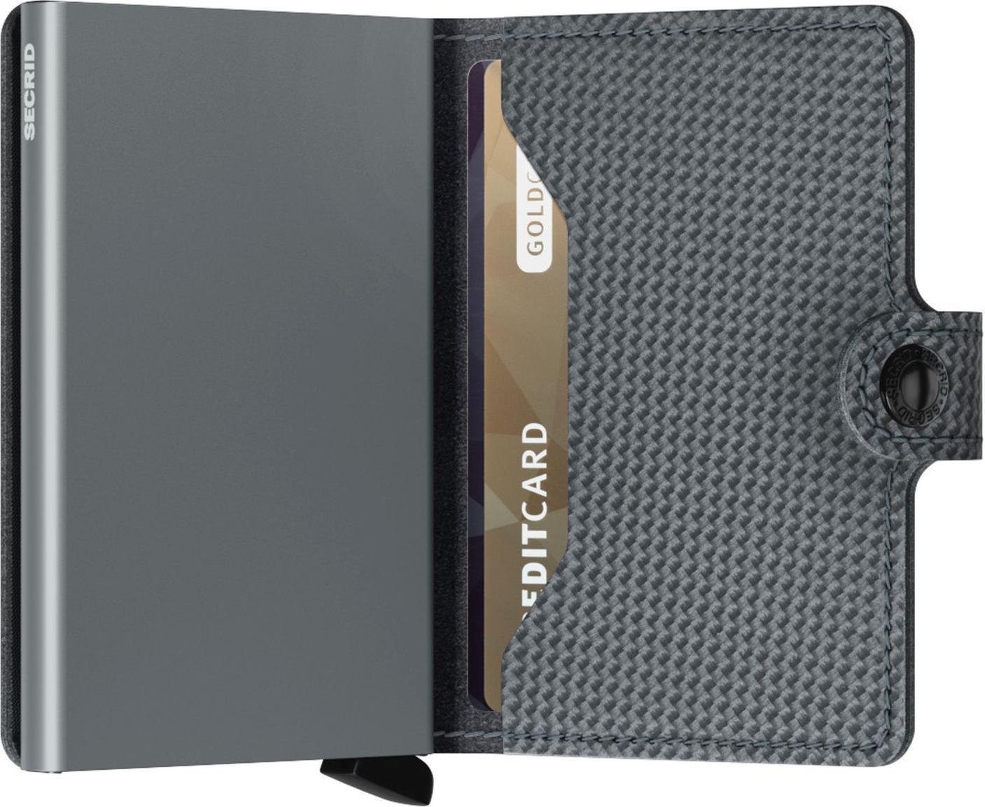 Secrid Miniwallet Carbon Cool Grey Riffeloptik Aluminium RFID