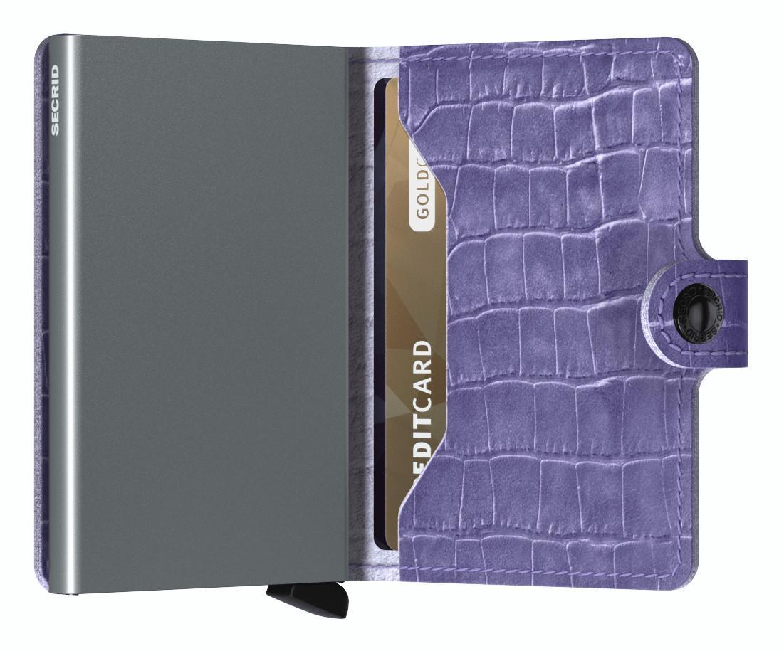 Secrid Miniwallet Cleo Lavender Kreditkartenetui lila Krokooptik