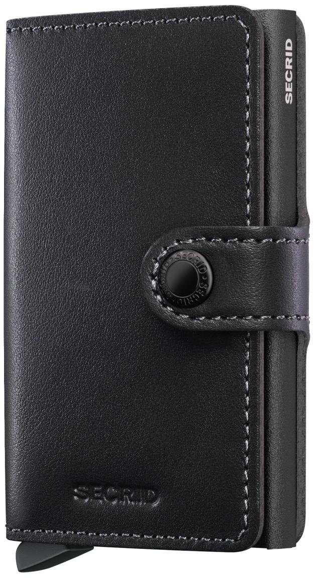 Secrid Miniwallet Kartenetui Leder Original Powder Black - Schwarz