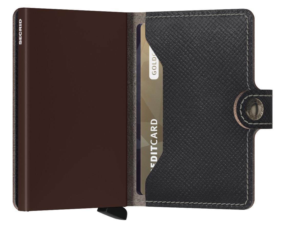 Secrid Miniwallet Saffiano Brown dunkelbraun RFID-Schutz Kartenetui