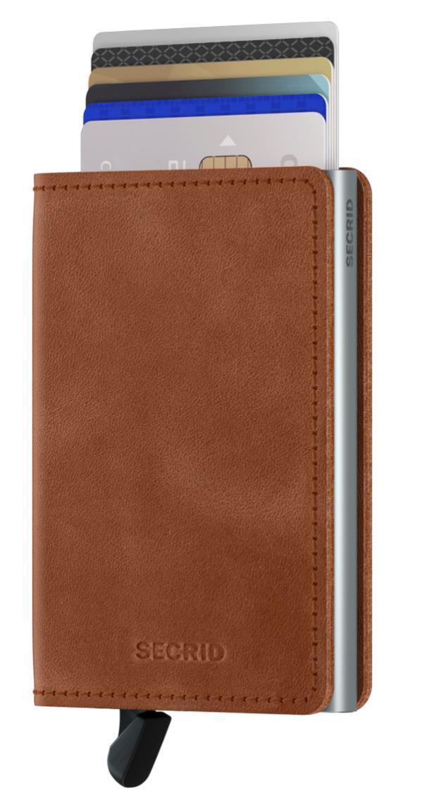 Secrid Slimwallet Geldbörse Etui RFID Schutz Vintage Cognac Alu