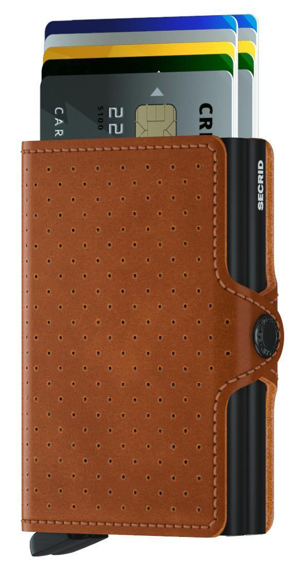 Secrid Twin Wallet Geldbörse Perforated Cognac Lochmuster braun