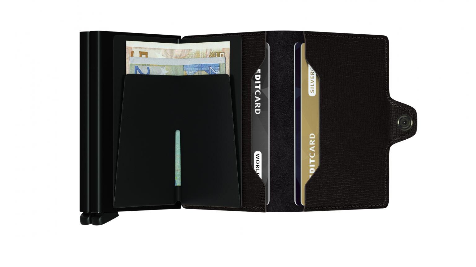 Secrid Twinwallet Kartenetui mit zwei Metallhüllen Crisple Black