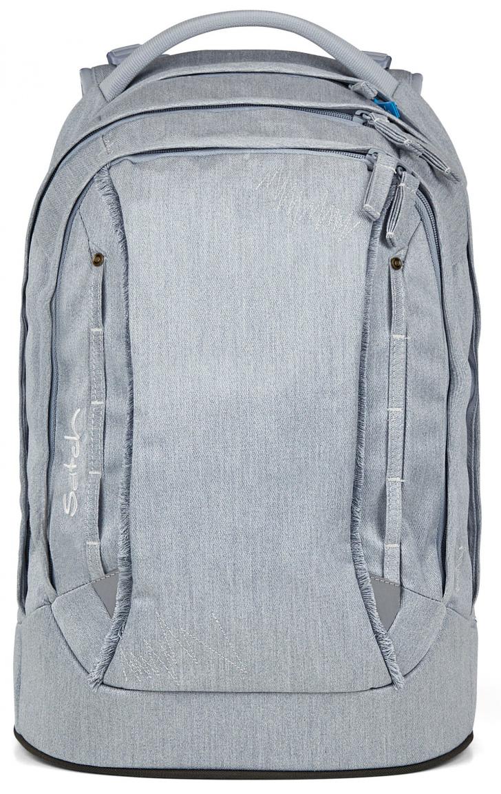 Set Satch Denim Schultasche reflektierend Washed Blue hellblau Fransen 