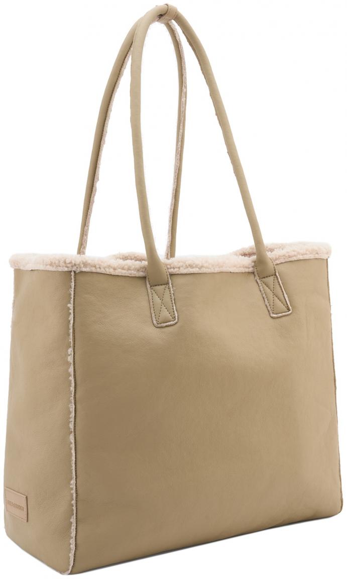 Shearlingoptik Henkeltasche Take All You Need Dark Cream FREDsBRUDER hellbeige