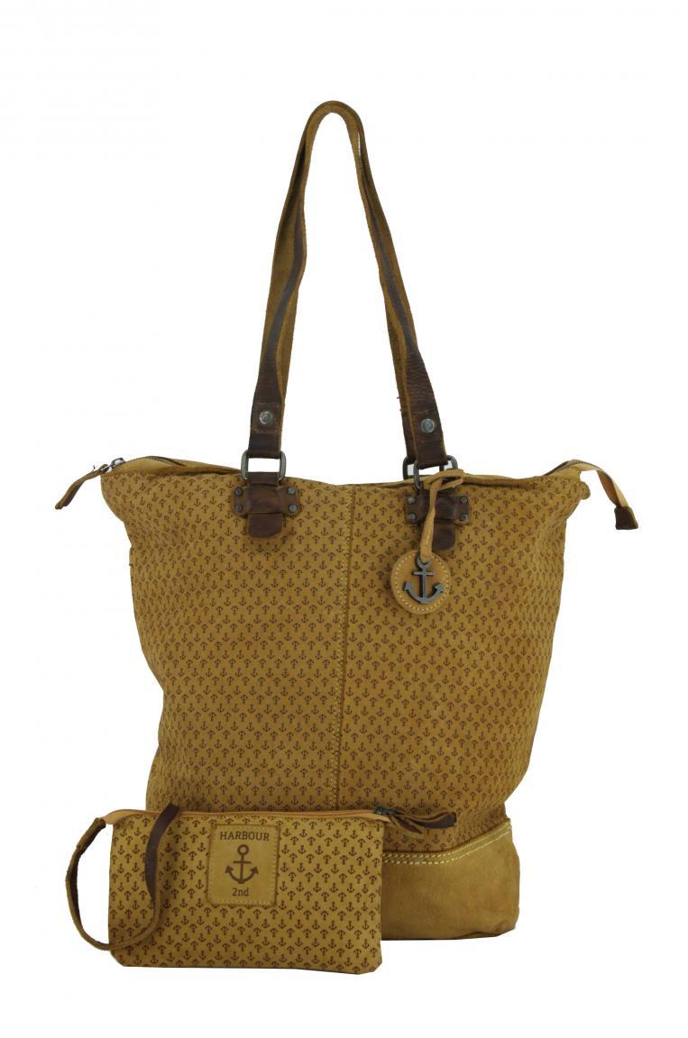 Shopper Harbour2nd Ankerliebe Mustard Senfgelb Innentasche Used Style