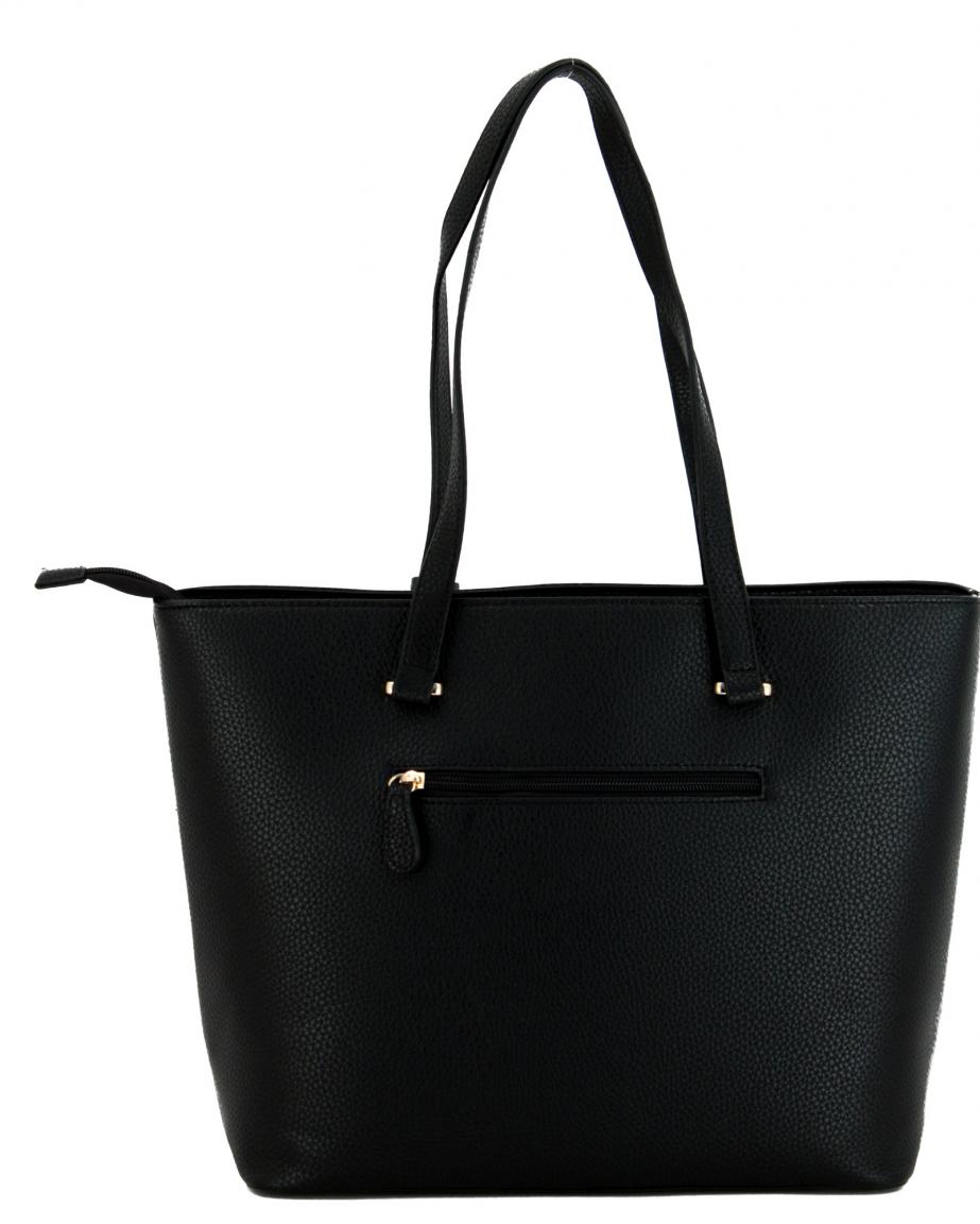 Shopper L.Credi Bridge grau schwarz kariert Lack gold